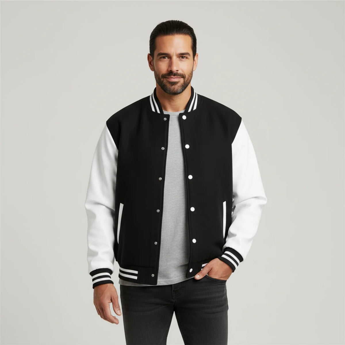 Dante - Men's Classic Bomber Jacket with Contrast Sleeves