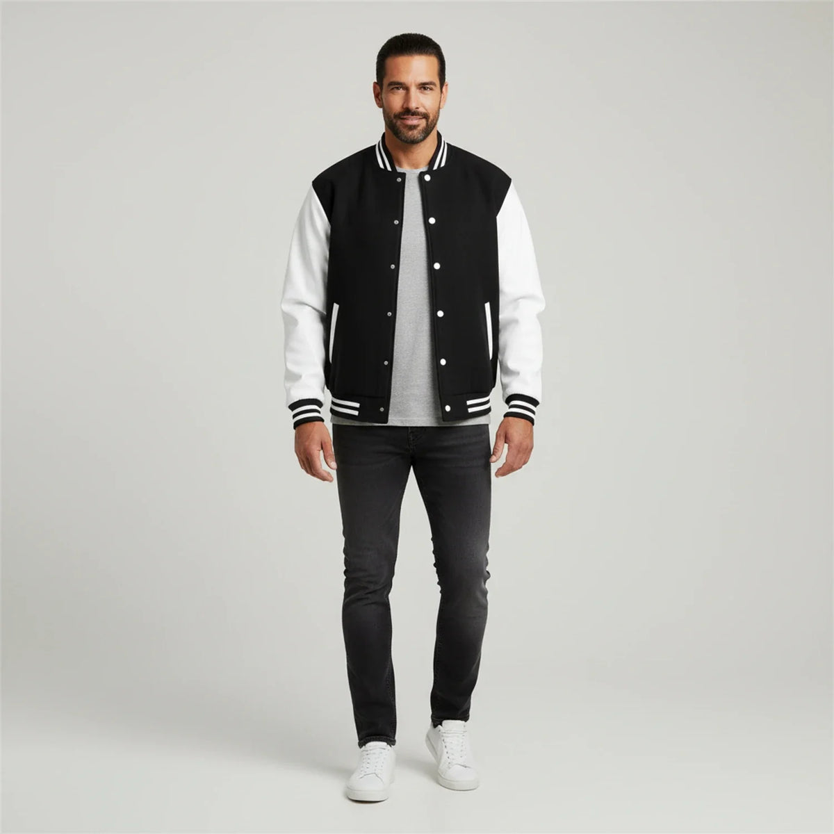 Dante - Men's Classic Bomber Jacket with Contrast Sleeves