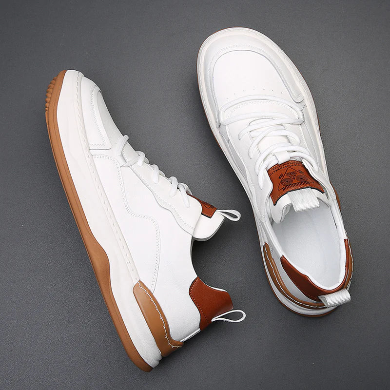 Idris - Men's Casual Green Faux Leather Sneakers