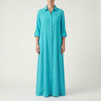 Drapeva - Casual Maxi Length Shirt Dress