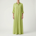 Drapeva - Casual Maxi Length Shirt Dress