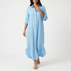 Drapeva - Casual Maxi Length Shirt Dress