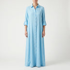 Drapeva - Casual Maxi Length Shirt Dress