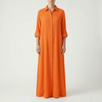 Drapeva - Casual Maxi Length Shirt Dress