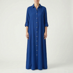 Drapeva - Casual Maxi Length Shirt Dress