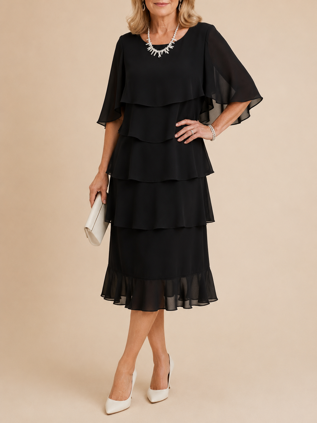 Marlowe | Women's Elegant Layered Midi Dress