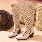 Eira - Women's Knee High Heeled Cowboy Boots