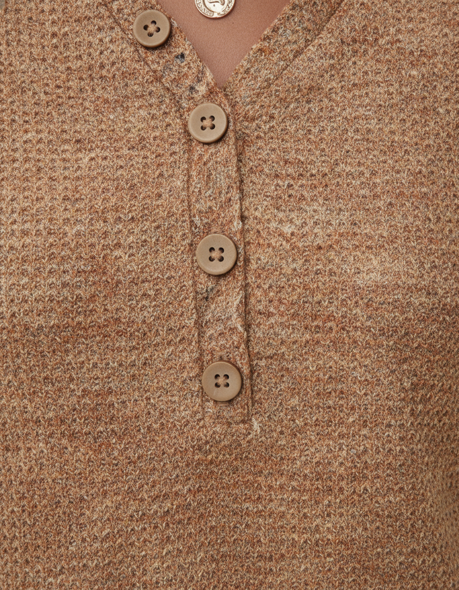 Elara | Women's Casual Henley Shirt with Button Detail