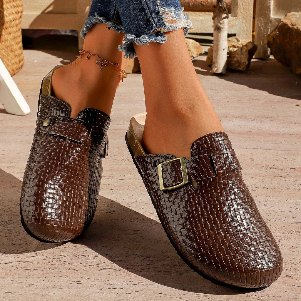 Elara | Women's Classic Buckle Detail Clogs