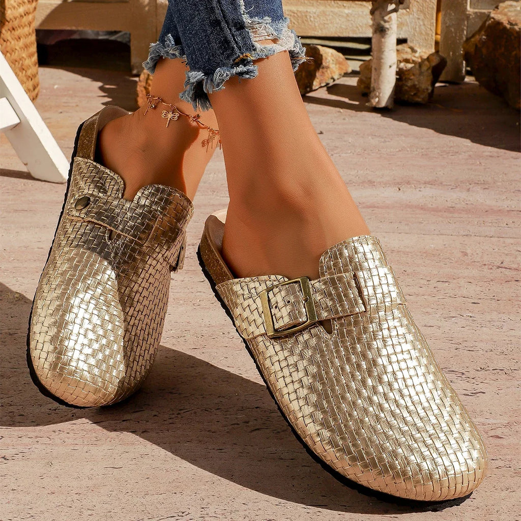 Elara | Women's Classic Buckle Detail Clogs