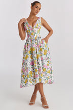 Elara - Women's Elegant Floral Sundress with Pockets