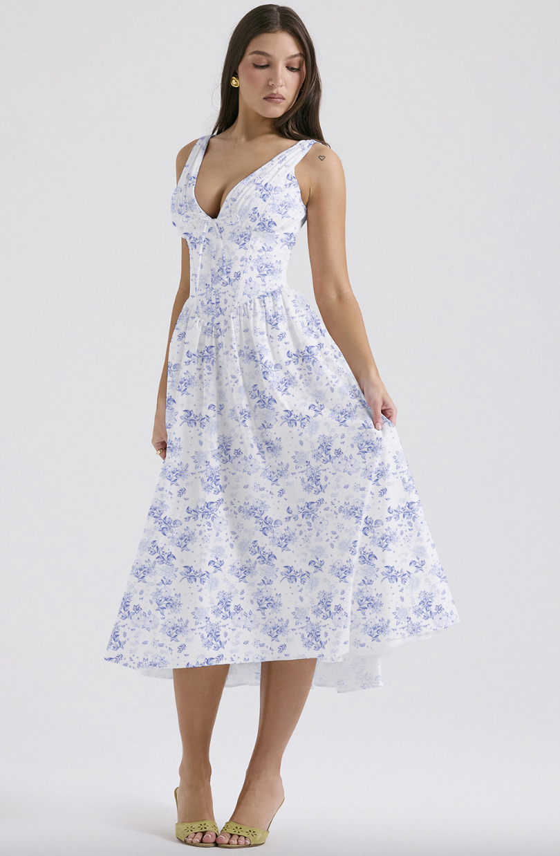 Elara - Women's Elegant Floral Sundress with Pockets