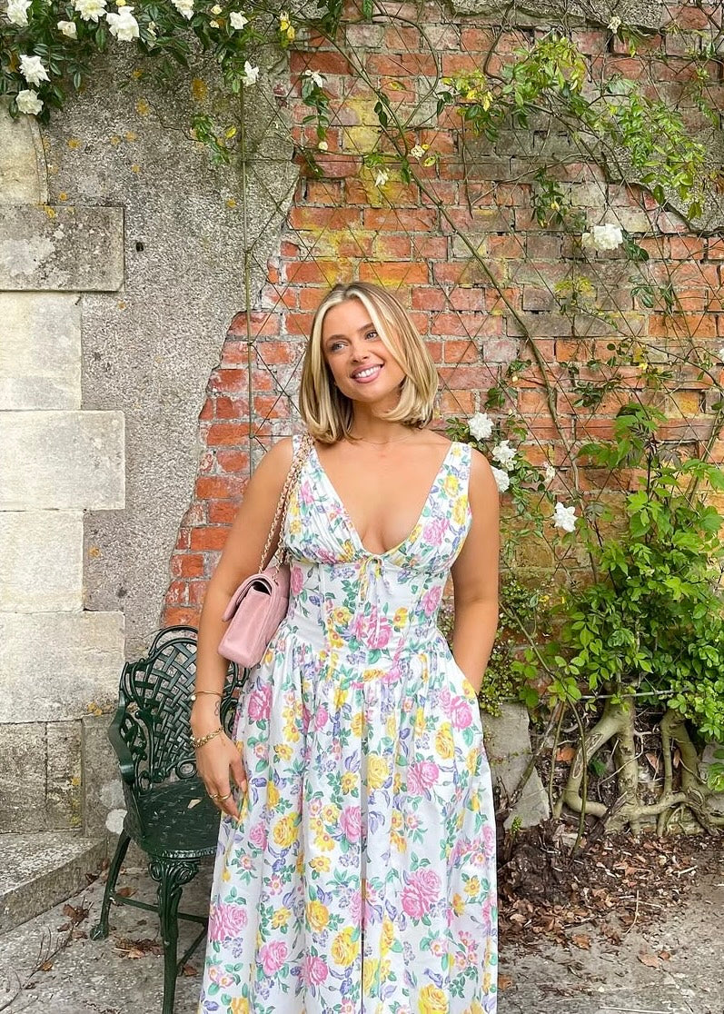 Elara - Women's Elegant Floral Sundress with Pockets