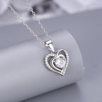 Elara - Women's Elegant Heart Necklace with Gemstone Accent