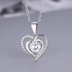 Elara - Women's Elegant Heart Necklace with Gemstone Accent