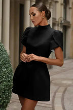 Elara - Women's Elegant Mini Cocktail Dress with Puff Sleeves