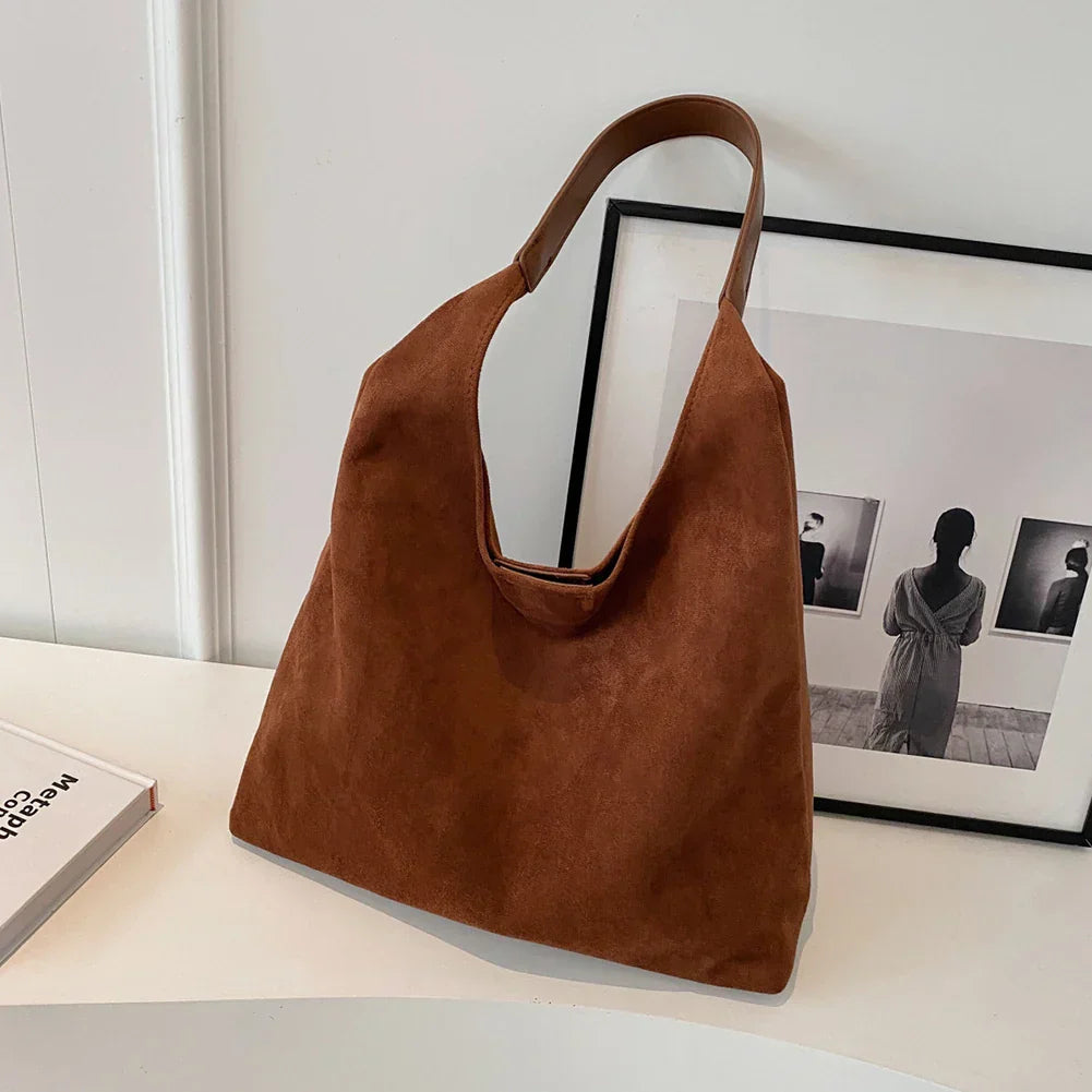 Elara - Women's Faux Suede Tote Bag