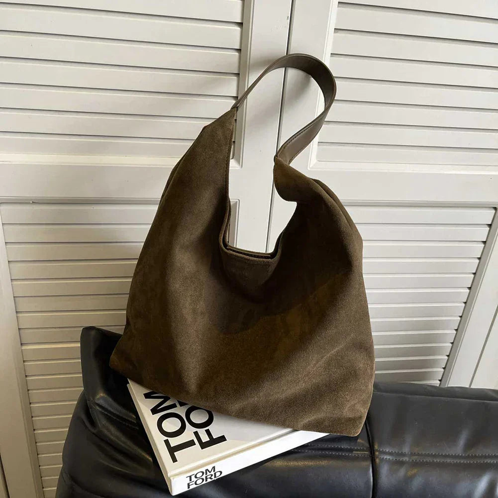 Elara - Women's Faux Suede Tote Bag