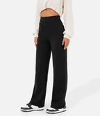 Elara - Women's Wide Leg Pants with Button Detail