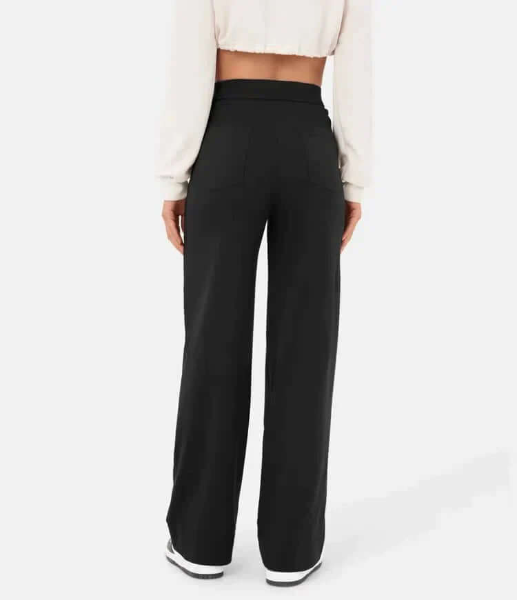 Elara - Women's Wide Leg Pants with Button Detail