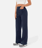 Elara - Women's Wide Leg Pants with Button Detail