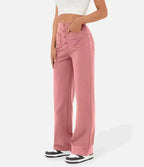 Elara - Women's Wide Leg Pants with Button Detail