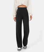 Elara - Women's Wide Leg Pants with Button Detail