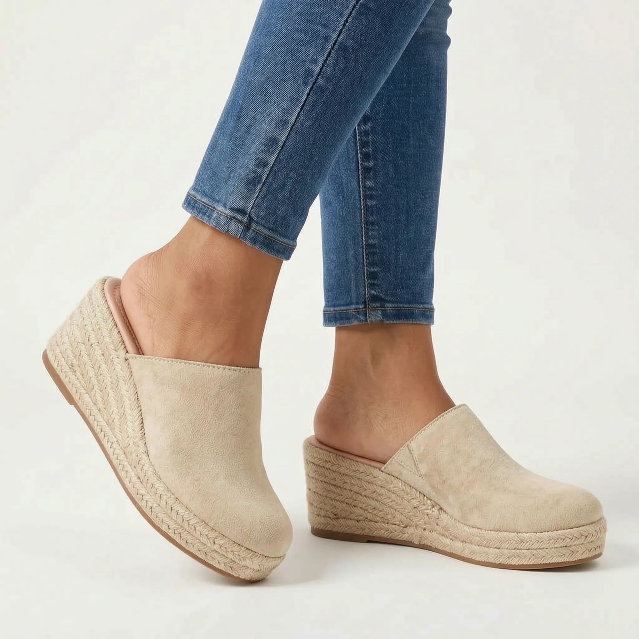 Elevia - Closed-Toe Espadrille Wedge Sandals