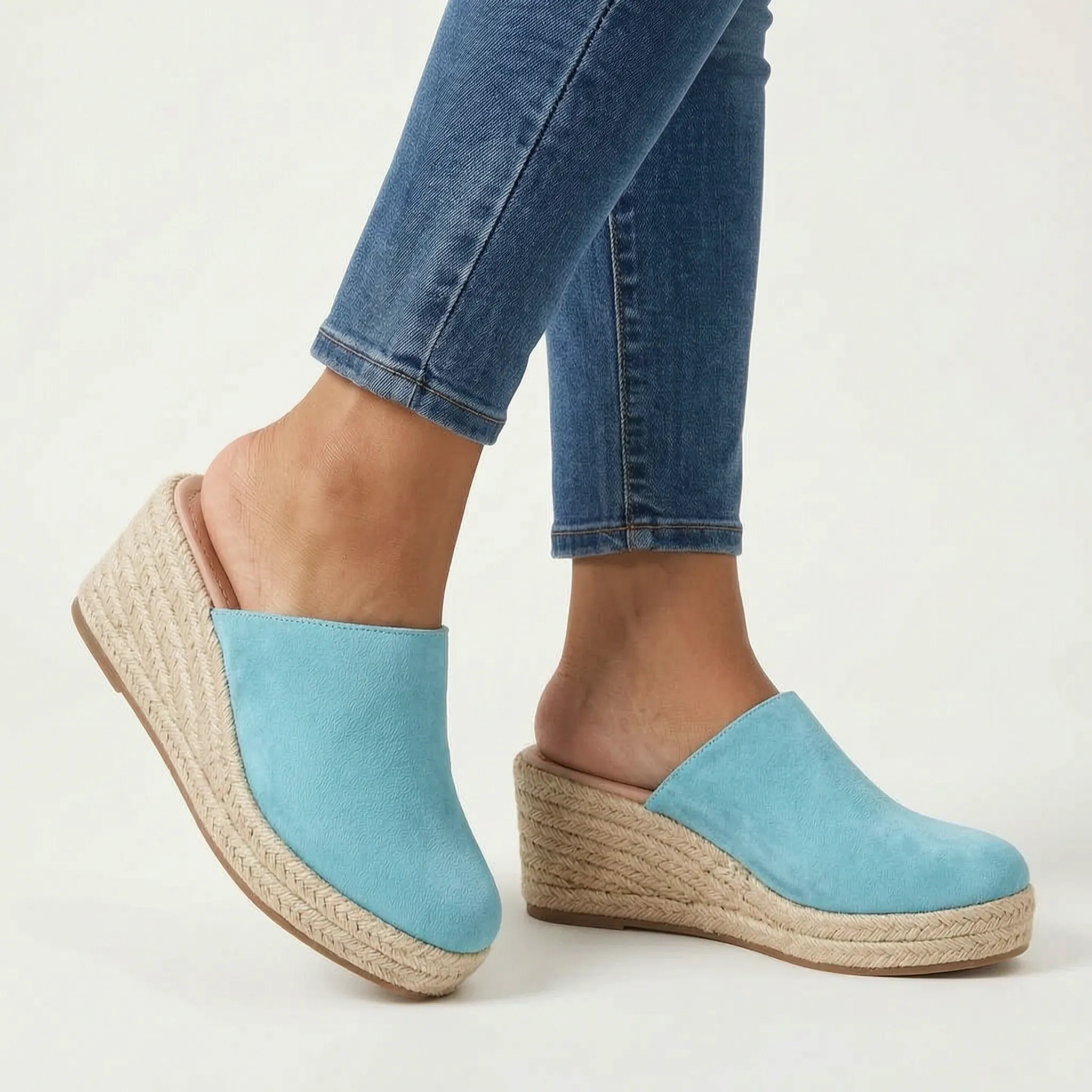 Elevia - Closed-Toe Espadrille Wedge Sandals