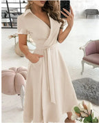 Sienna | Women's Flowy Midi Dress with Tie Waist