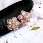 Elodie - Women's Floral Crystal Stud Earrings