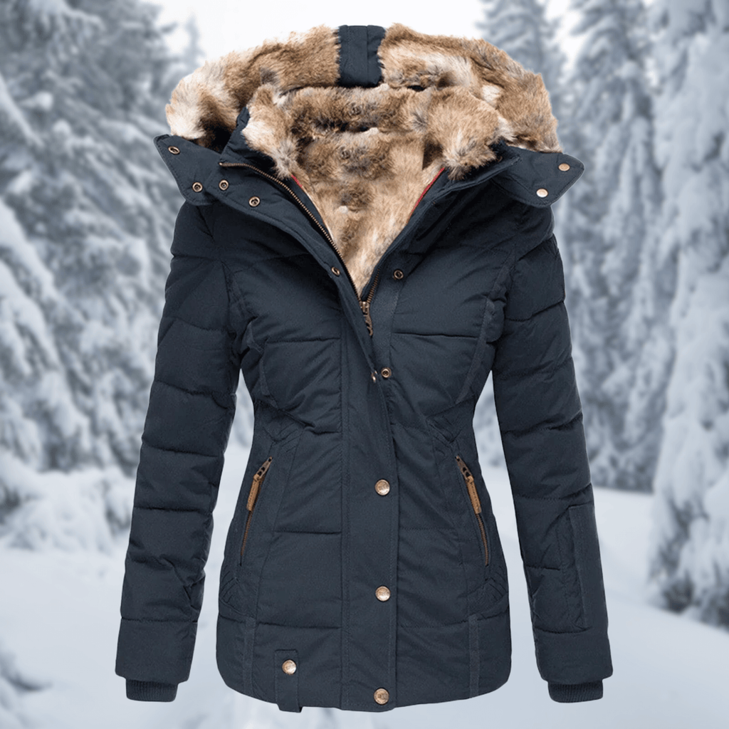Elowe - Women's Cozy Winter Jacket with Faux Fur Hood