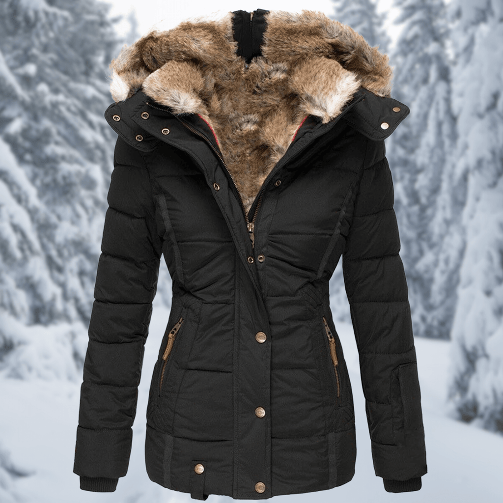 Elowe - Women's Cozy Winter Jacket with Faux Fur Hood