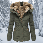Elowe - Women's Cozy Winter Jacket with Faux Fur Hood