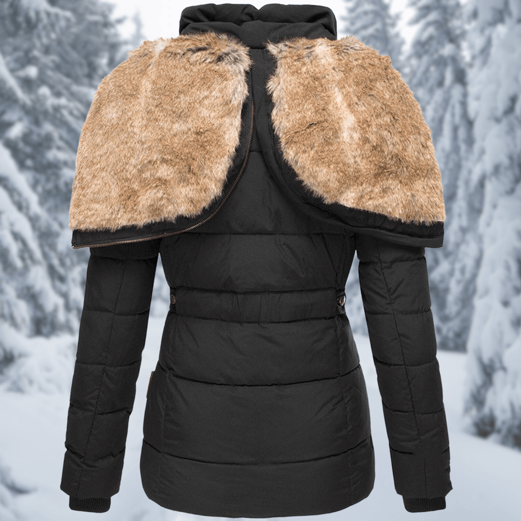 Elowe - Women's Cozy Winter Jacket with Faux Fur Hood