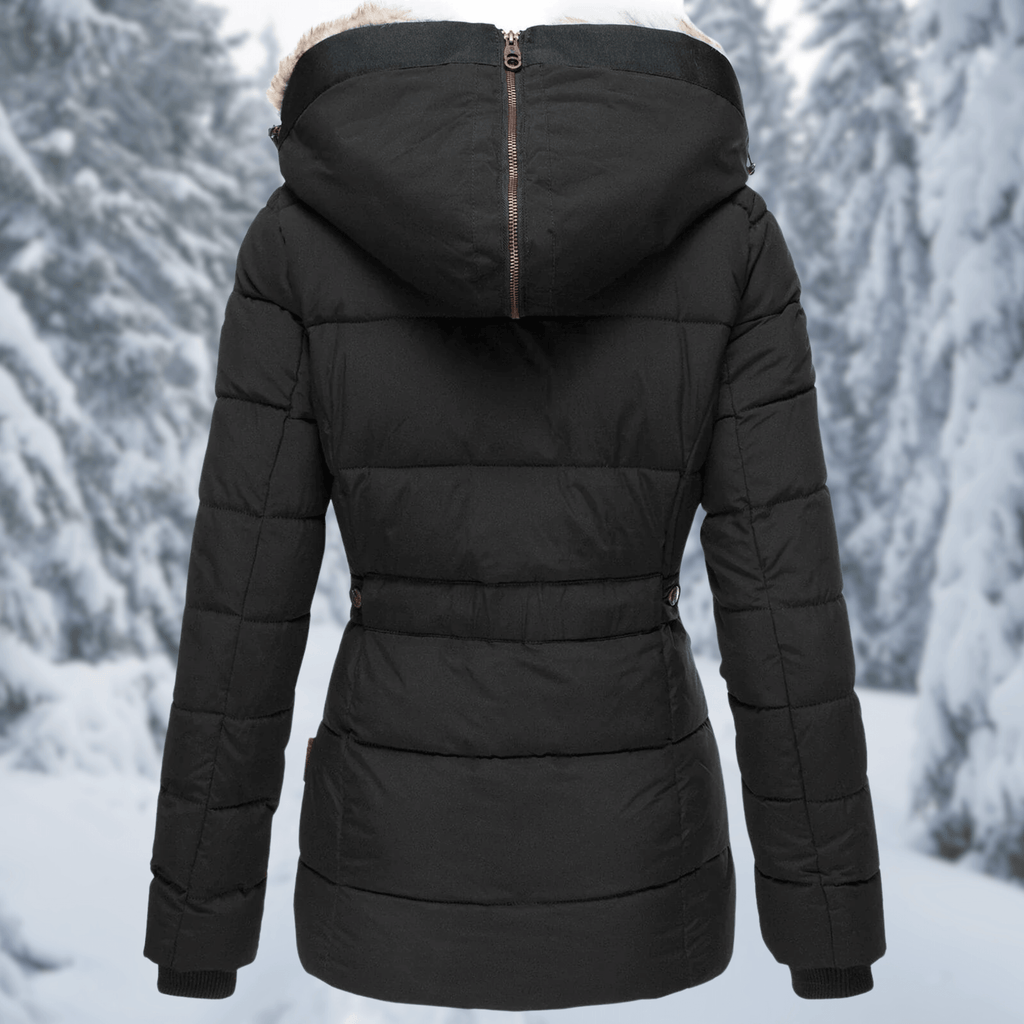 Elowe - Women's Cozy Winter Jacket with Faux Fur Hood