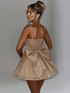 Elowen - Women's Sparkling Bow Cocktail Dress