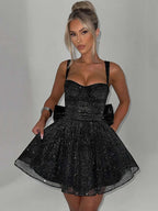 Elowen - Women's Sparkling Bow Cocktail Dress