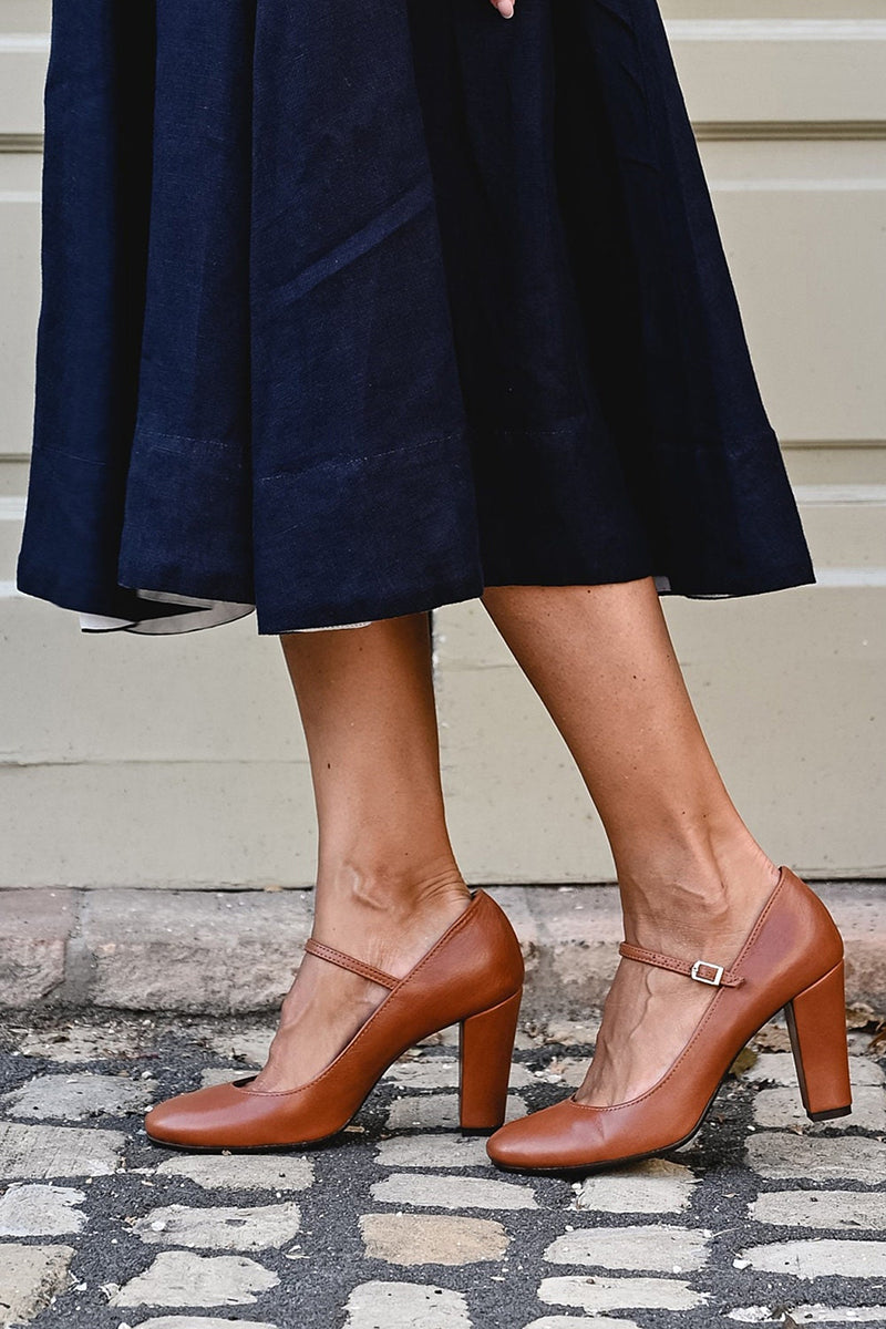 Elowyn - Women's Classic Mary Jane Heels with Buckle Strap