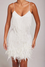 Elysia - Women's Elegant Fringe Cocktail Dress