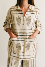 Esme - Women's Relaxed Cactus Print Pajama Set