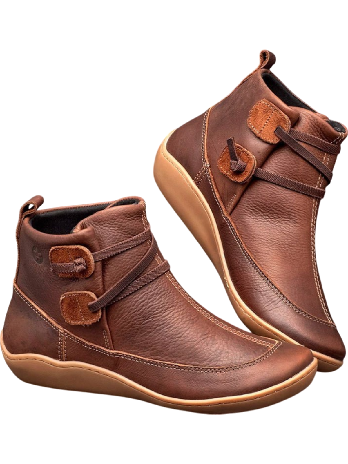 Evangeline - Women's Ankle Calf Boots with Buckle Detail
