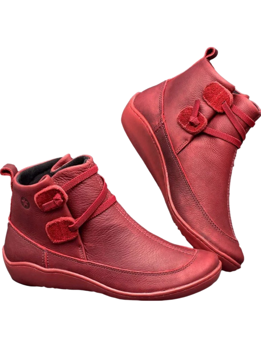 Evangeline - Women's Ankle Calf Boots with Buckle Detail