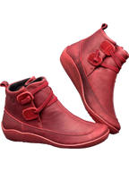 Evangeline - Women's Ankle Calf Boots with Buckle Detail