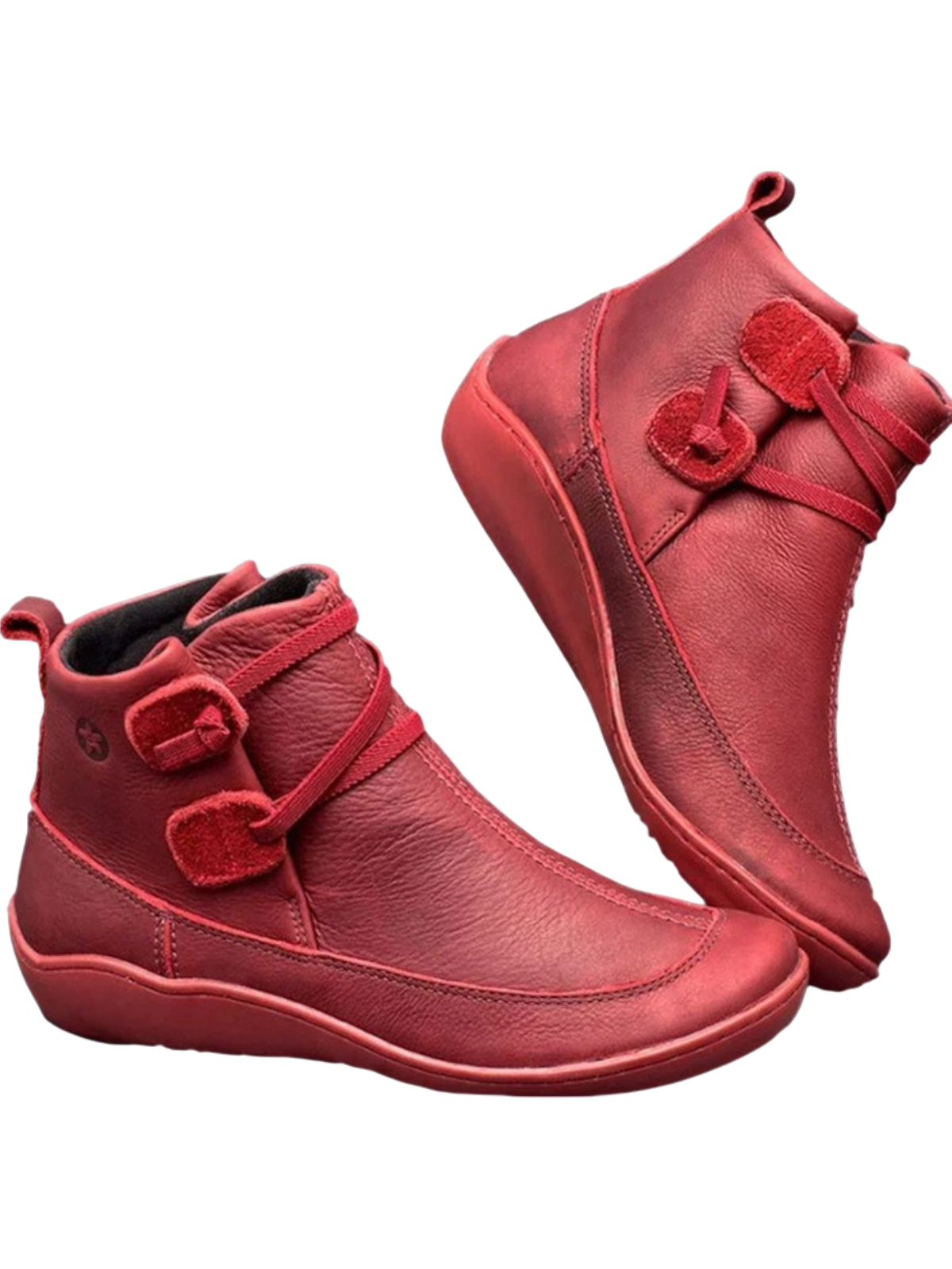 Evangeline - Women's Ankle Calf Boots with Buckle Detail