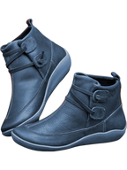 Evangeline - Women's Ankle Calf Boots with Buckle Detail