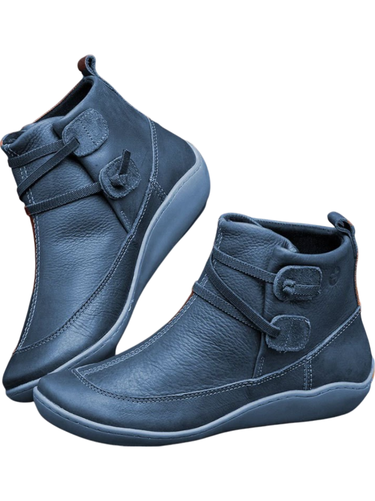 Evangeline - Women's Ankle Calf Boots with Buckle Detail