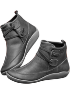 Evangeline - Women's Ankle Calf Boots with Buckle Detail