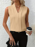 Blaire | Women's Chic Pleated Sleeveless Blouse