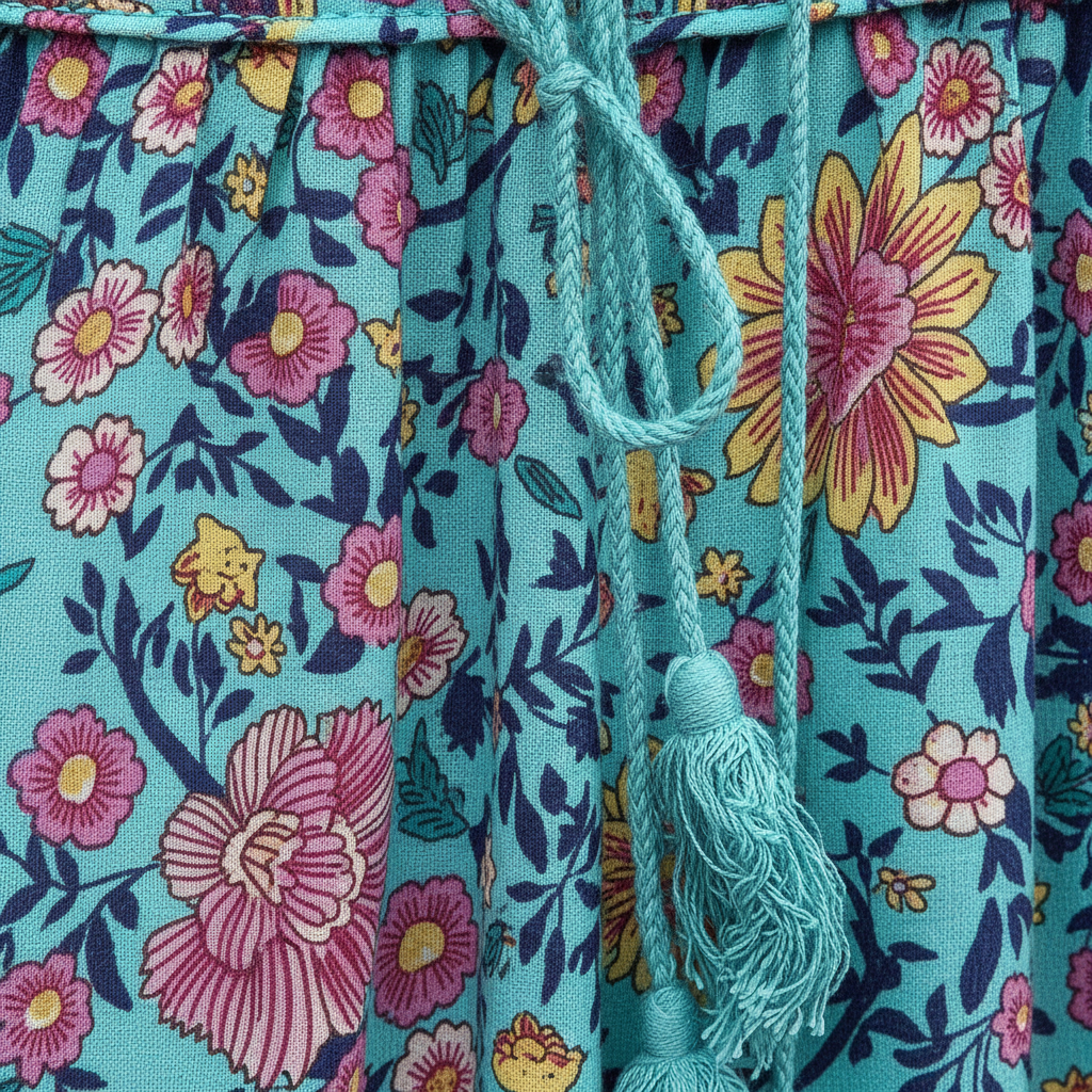 Finn | Women's Boho Floral Print Tunics with Tassel Ties